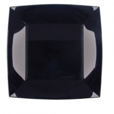 Disposable plates NICE, PP, black, 23x23 cm, 25 pcs